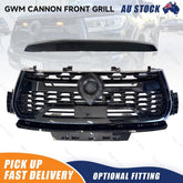 Gloss Black Front Grille with Yellow LED For GWM Cannon 2019-2024 with Top Cover