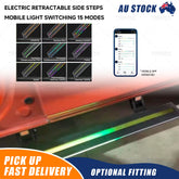 Electric Retractable Smart Side Steps with Lights Mobile Control For Toyota Hilux 2015-2025