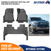 Anti-Slip Waterproof TPE Rubber Floor Mats Full Set with Door Sill For 2025 BYD SHARK 6
