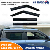 PREMIUM Black Weathershield Rain Cover Window Visors Set For 2025 BYD Shark 6