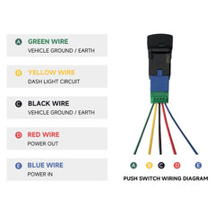 TALL Push Switch Work Light For Toyota 2001-17 Prado Kluger Hilux LC70 FJ Cruiser