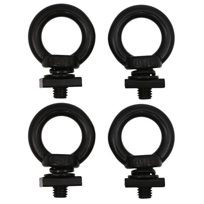 Stainless Steel Tie-Down Eye Bolt Kit for Roof Racks & Platforms — 304, Black, No-Drill