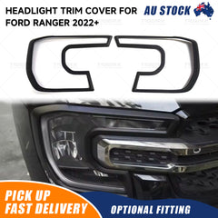 2x Headlight Light Surround Trim Cover Set For NEW GEN Ford Ranger 2022-2025
