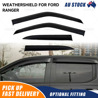 Dark Smoke Weathershield Window Visors for Ford Ranger 2022-2025