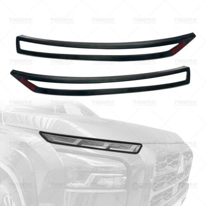 Matte Black Upper Headlight Trim Cover Set For Mitsubishi Triton MV 2024+ — view 6