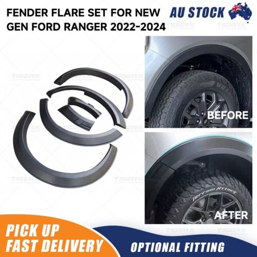 Matte Black Wheel Arch Fender Flare Set of 6 For Ford Ranger Next Gen 2022-2024