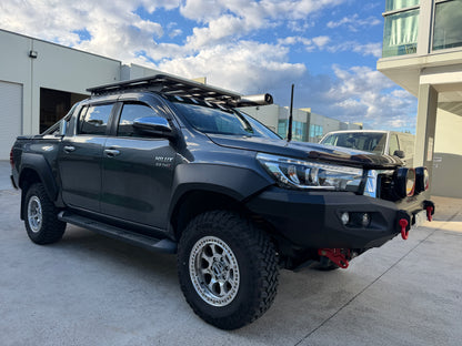 Smooth Matte Black Wheel Arch Fender Flare Set For Toyota HiLux SR5 Facelift 2021-2024 — view 2