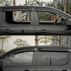 Dark Smoke Weathershield Rain Cover Window Visors Set For Ford Ranger 2022-2025