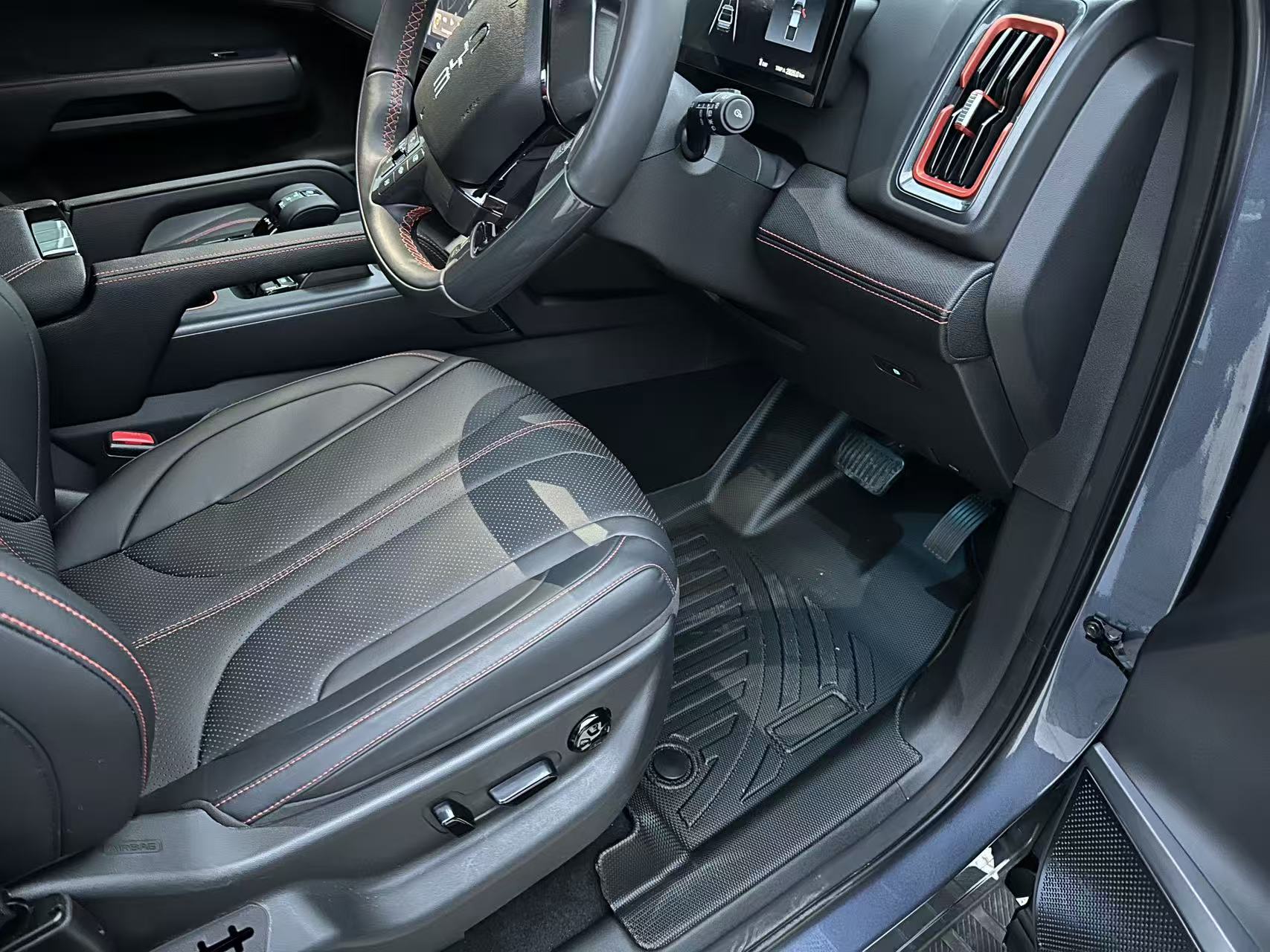 Anti-Slip Waterproof TPE Rubber Floor Mats Full Set with Door Sill For 2025 BYD SHARK 6