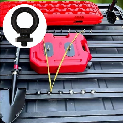 Stainless Steel Tie-Down Eye Bolt Kit for Roof Racks & Platforms — 304, Black, No-Drill