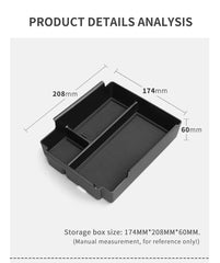 Armrest Storage Box Organiser Tray Rubber Or Flocked Liner For 2025 BYD Shark 6