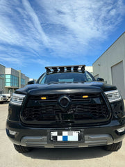 Gloss Black Front Grille with Yellow LED For GWM Cannon 2019-2024 with Top Cover