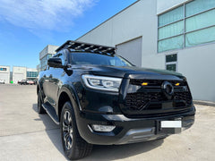Gloss Black Front Grille with Yellow LED For GWM Cannon 2019-2024 with Top Cover
