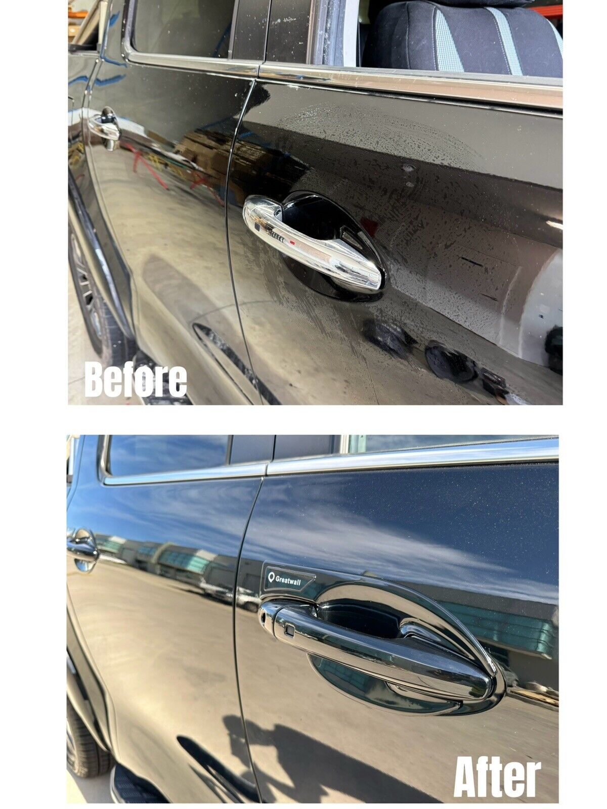 4x Gloss Black Door Handle Cover Trim For GWM Cannon 2019-2024