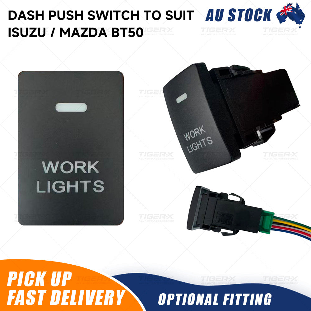 Short Push Switch Work Light Button for Isuzu D-Max / MU-X 2021+ & Mazda BT-50 2020+