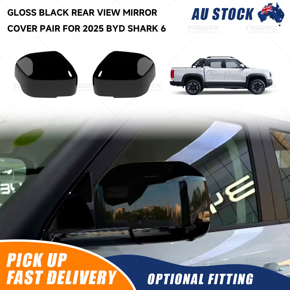 Blackout Trim Cover Set Gloss Black For 2025 BYD Shark Door/Handle/ Mirror/Logo Trim Cover