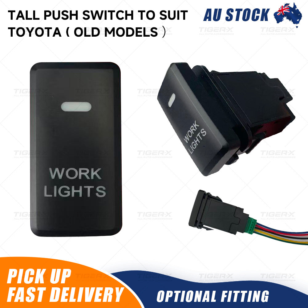 Tall Push Switch Work Light Button For Toyota Prado / Kluger / HiLux / LC70 / FJ Cruiser 2001-2017