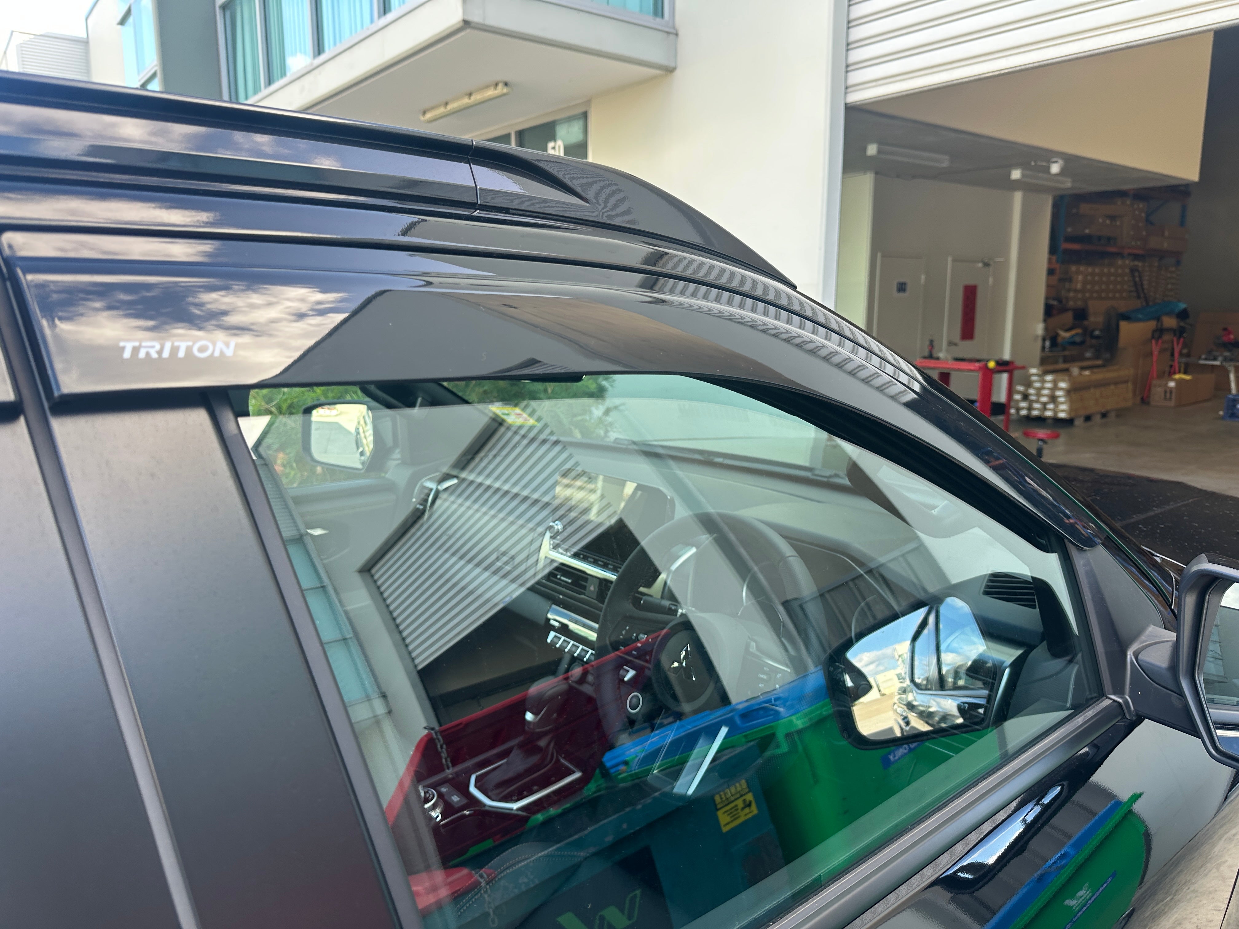 Black Weathershield Rain Cover Window Visors Set For MITSUBISHI TRITON MV 2024+