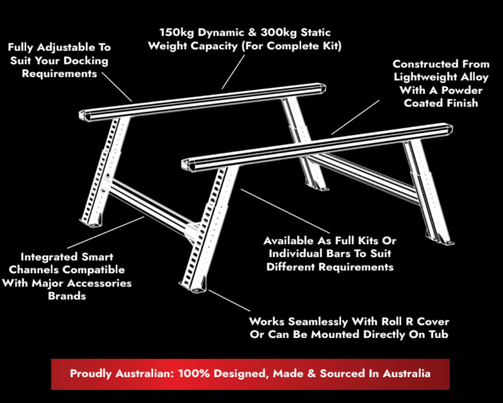 HSP Ladder Rack PRO Tub Rack Adjustable Height For UTEs