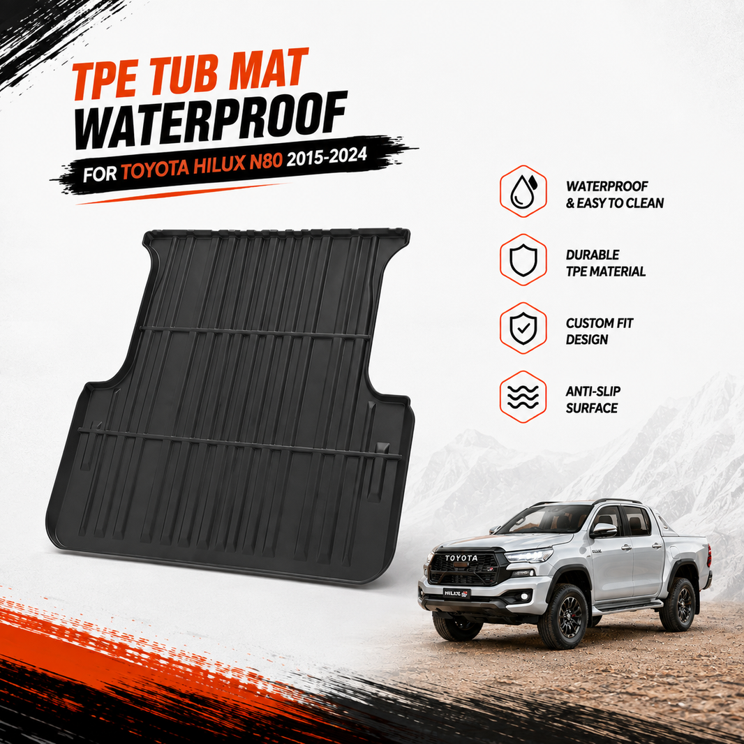 Waterproof TPE Ute Tub Mat Liner to Suit Toyota HiLux 2015-2024