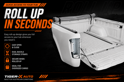 Soft Roll-Up Tonneau Cover To Suit Toyota HiLux 2015-2026 Dual Cab — view 4