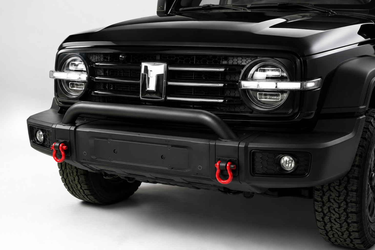Steel Nudge Bar Front Bar with Integrated Tow Hooks For GWM Tank 300 2023-2026 — view 3