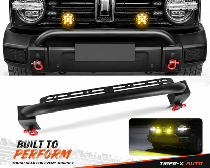 Steel Nudge Bar Front Bar with Integrated Tow Hooks For GWM Tank 300 2023-2026 — view 2