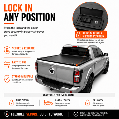Dual Lock Manual Roller Shutter Tonneau Cover — view 5