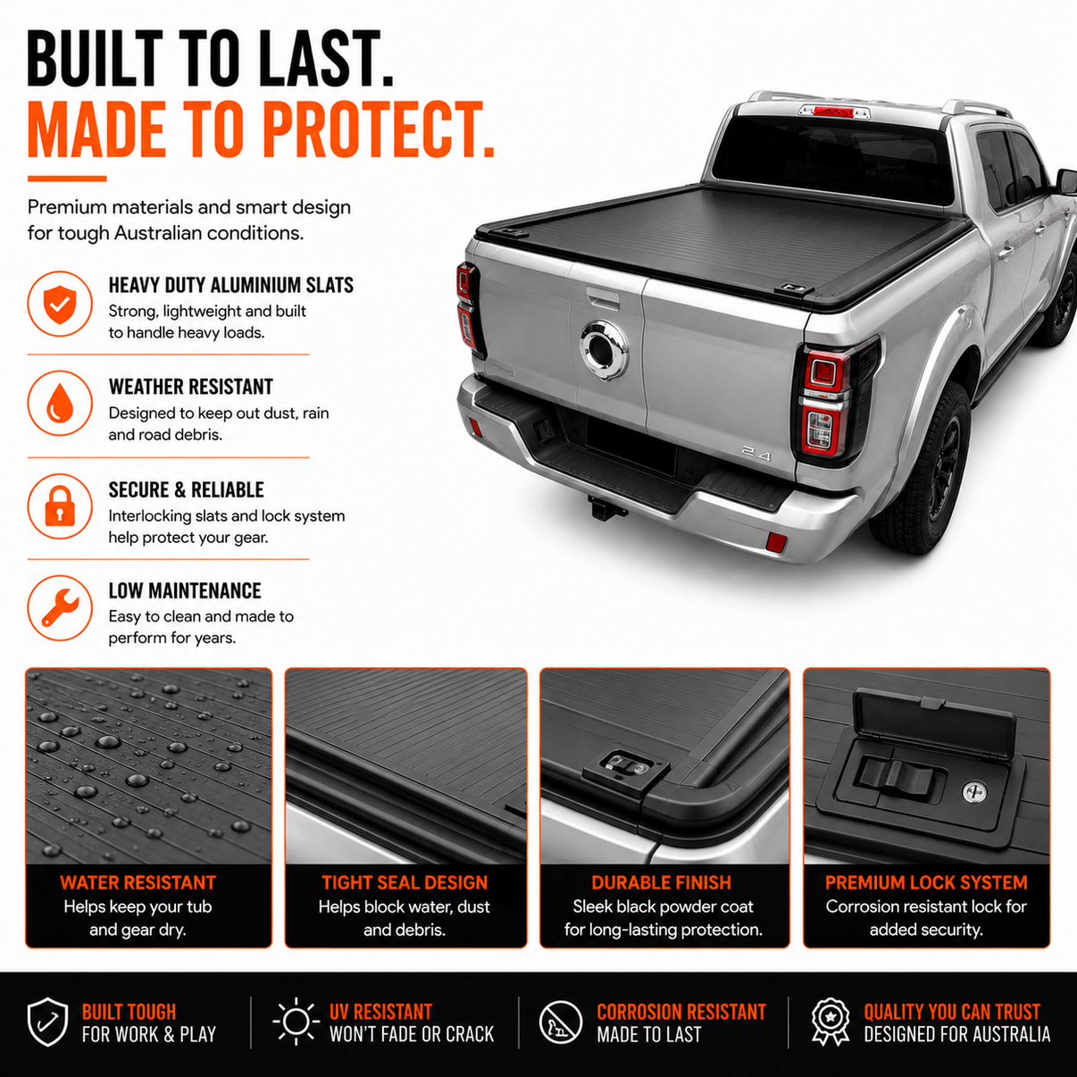 Dual Lock Manual Roller Shutter Tonneau Cover — view 7