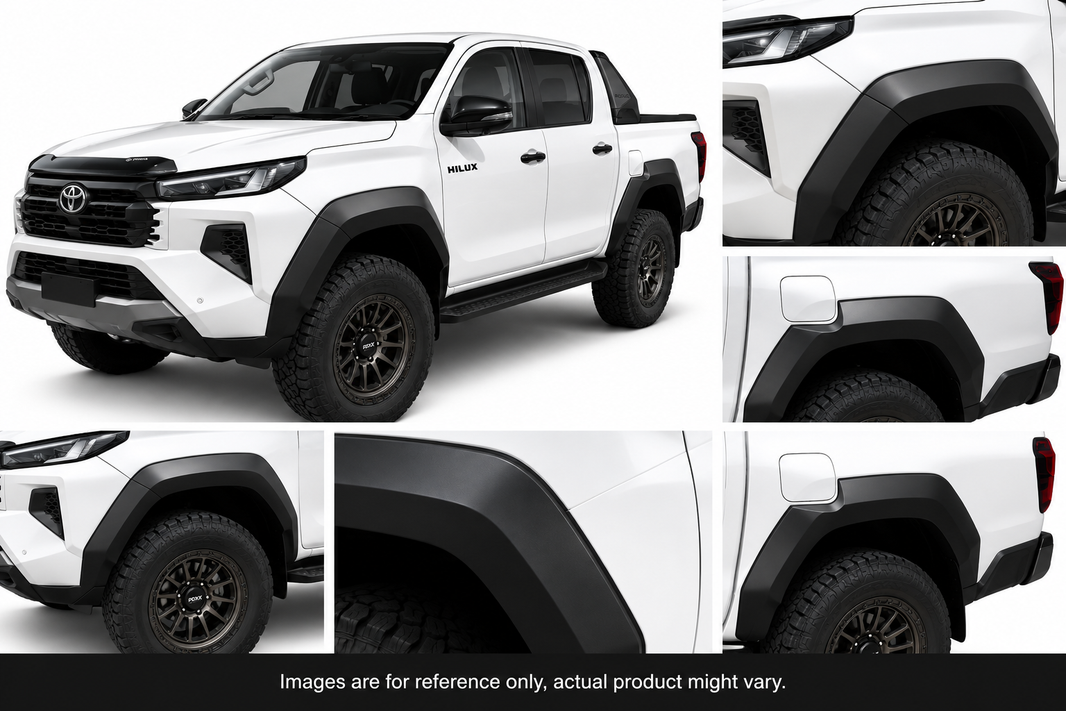 Wide Body Fender Flares to Suit Toyota HiLux 2026+ (N90) Dual Cab — Matte Black 6-Piece Wheel Arch Kit