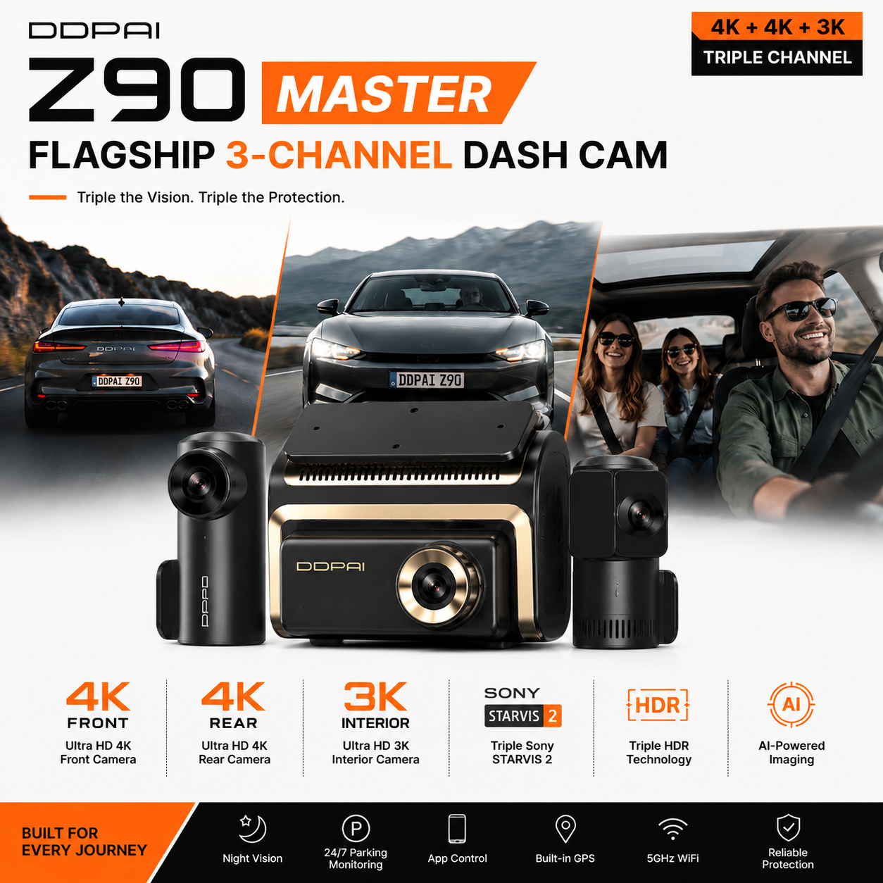 DDPai Z90 Master 3CH Dash Cam