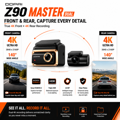 DDPai Z90 Master 4K Dual Dash Cam — view 3