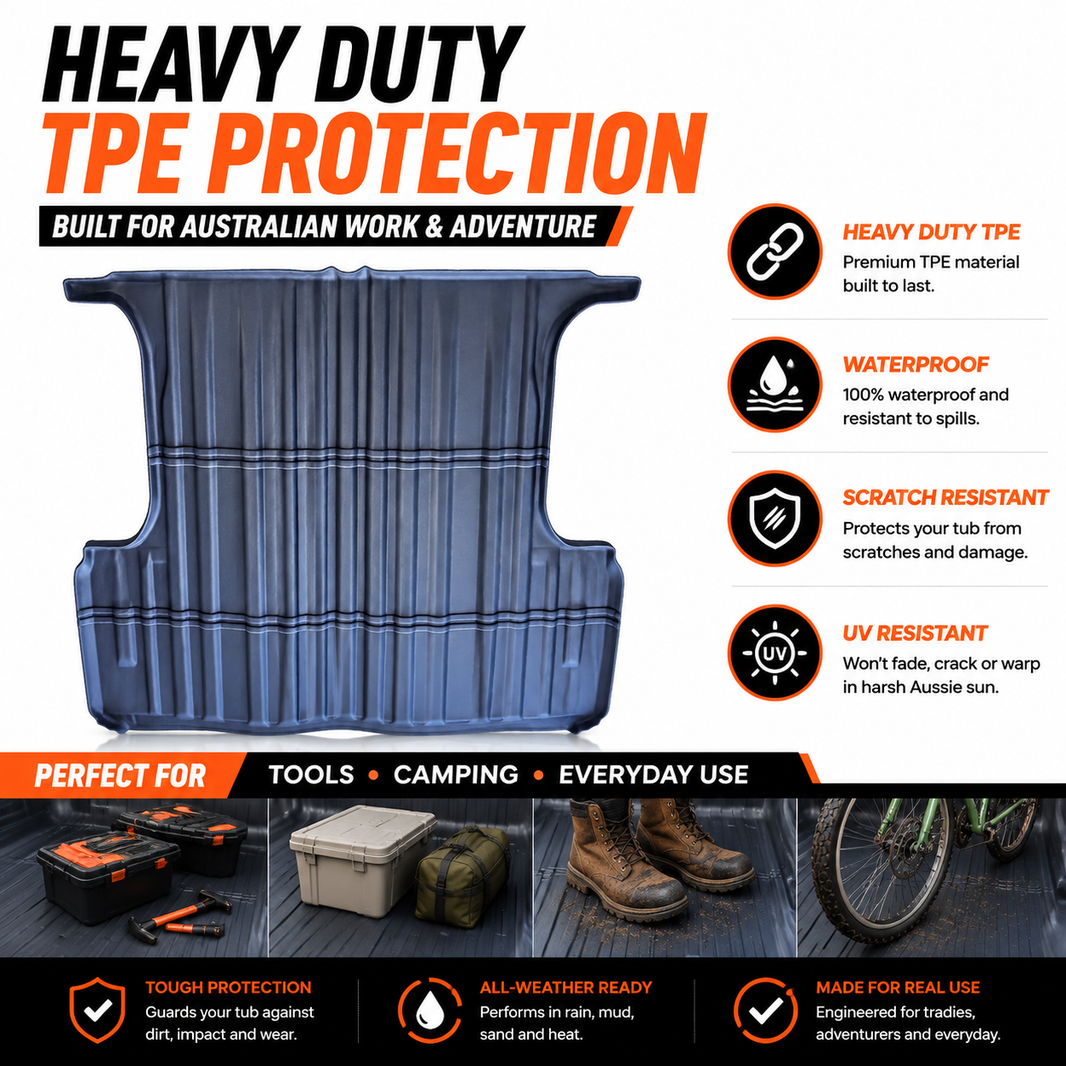 TPE Ute Tub Mat Liner to Suit Toyota HiLux 2026+ (N90) Dual Cab — Waterproof Moulded Tub Protector