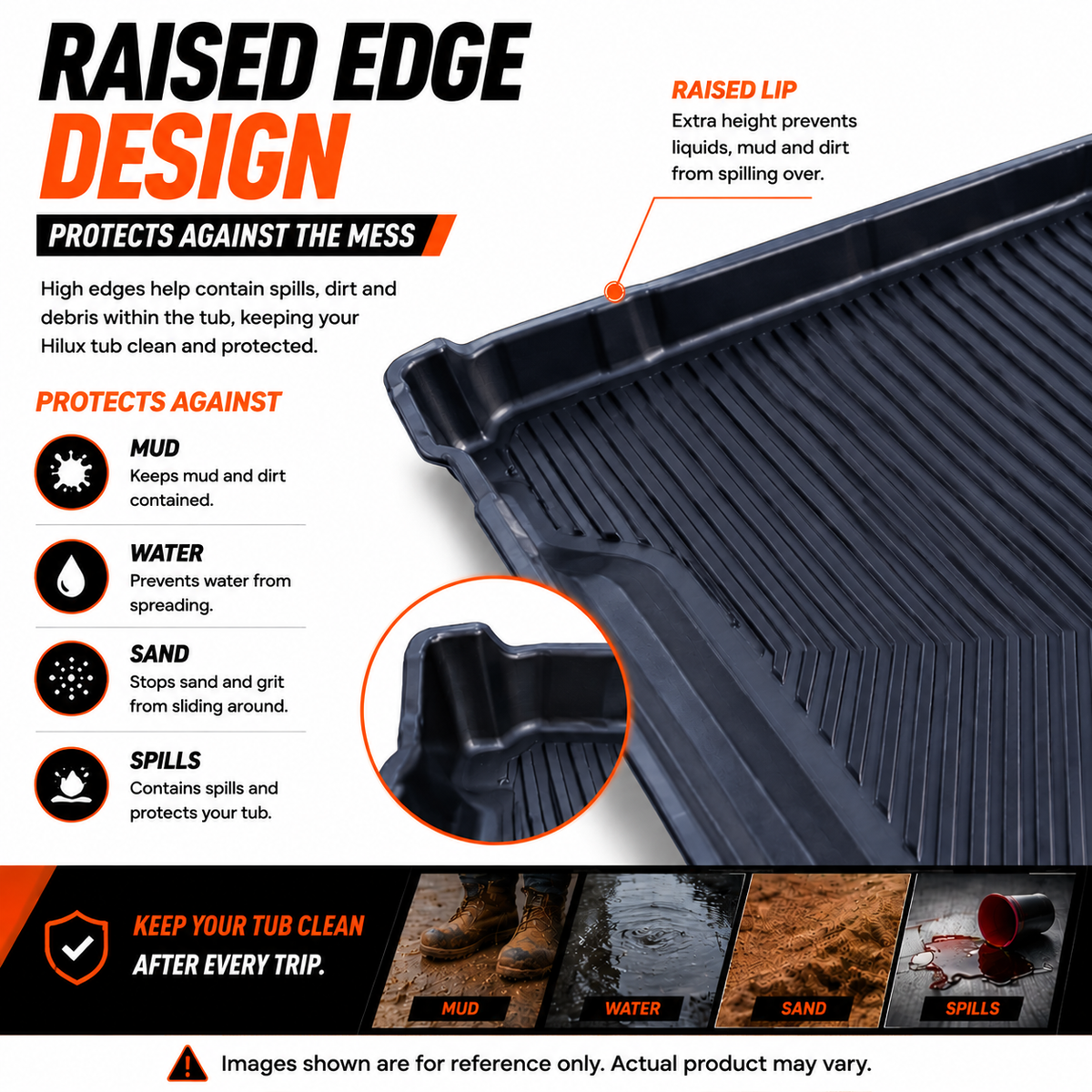 TPE Ute Tub Mat Liner to Suit Toyota HiLux 2026+ (N90) Dual Cab — view 3
