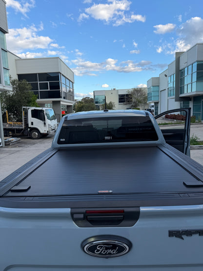 Embedded Manual Roller Shutter Tonneau Cover — To Suit Ford Ranger Raptor 2022–2026 | Aluminium Retractable Ute Tub Cover