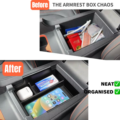 Armrest Storage Box Organiser Tray Rubber Or Flocked Liner For BYD Shark 6 2025-2026 — view 2
