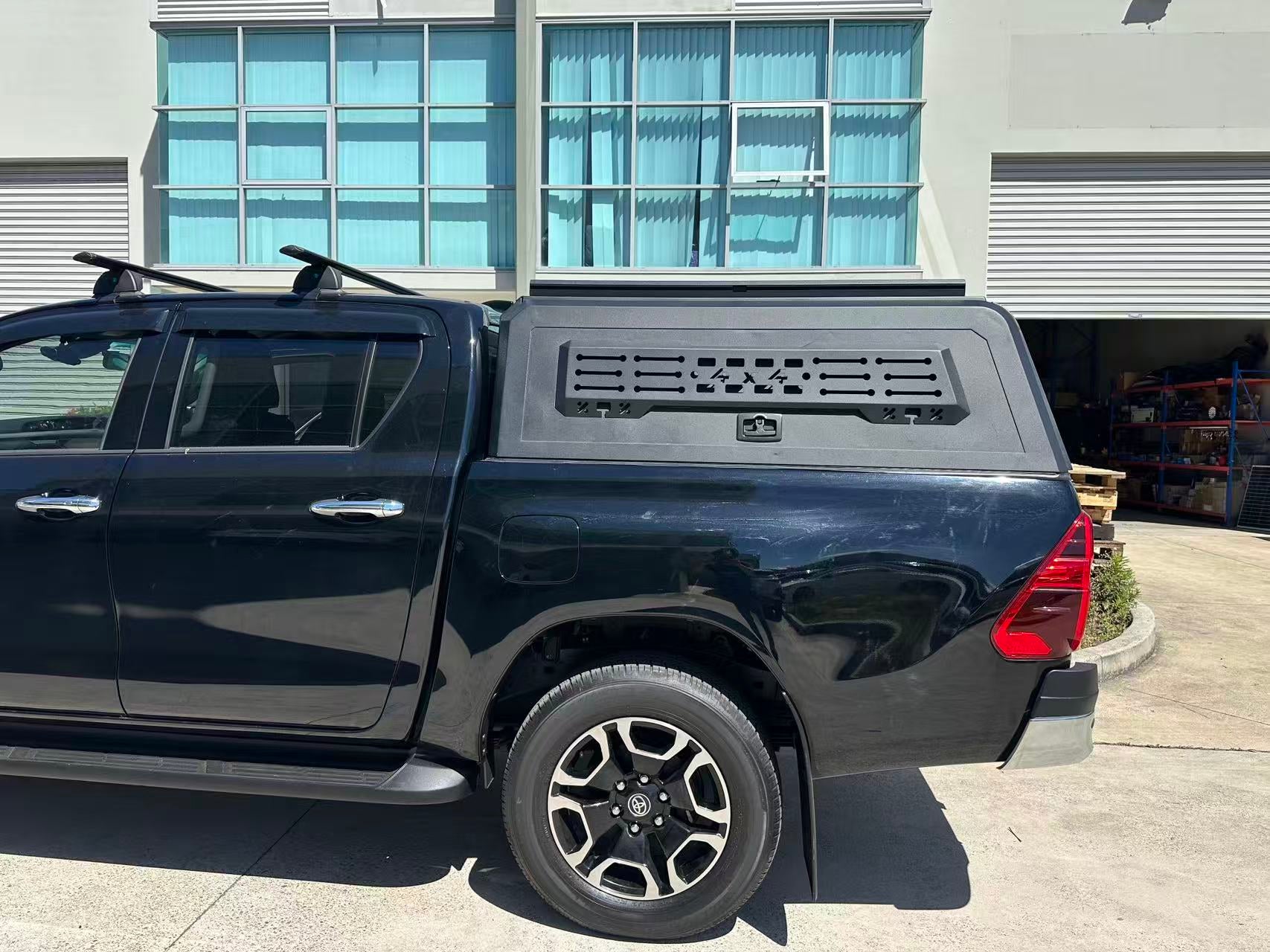 TIGER-X aluminium canopy on Toyota Hilux SR5 dual cab - side profile