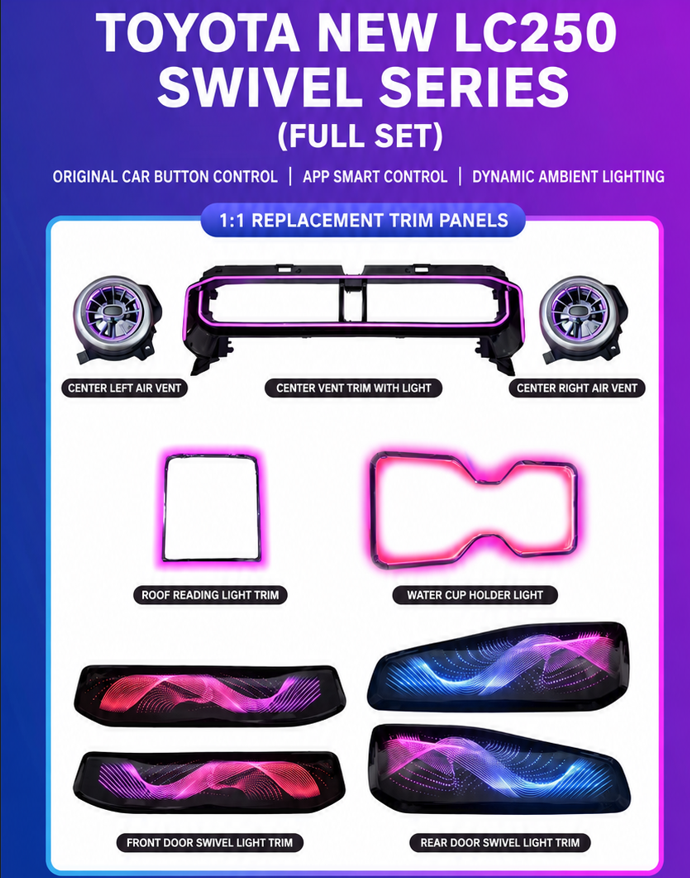 Dynamic Ambient Lighting Kit to suit Toyota Prado LC250 (2024–2026) — view 2