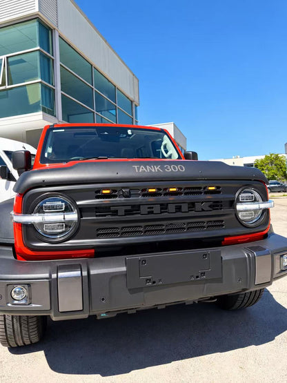 Matte Black Replacement Front Grille to Suit GWM Tank 300 2023+ — Rogue Style, Optional Integrated LED Lights