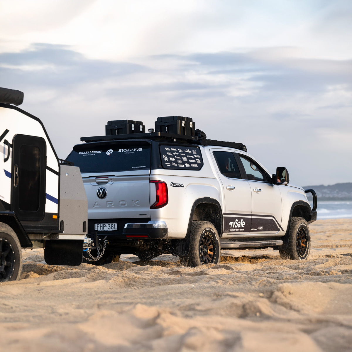 Volkswagen Amarok with Maxliner Venture Canopy in silver full body colour