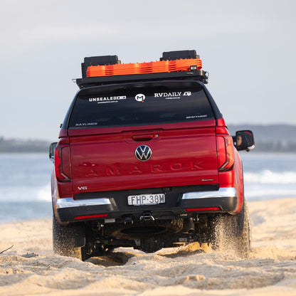 Volkswagen Amarok with Maxliner Venture Canopy in Deep Red two tone finish