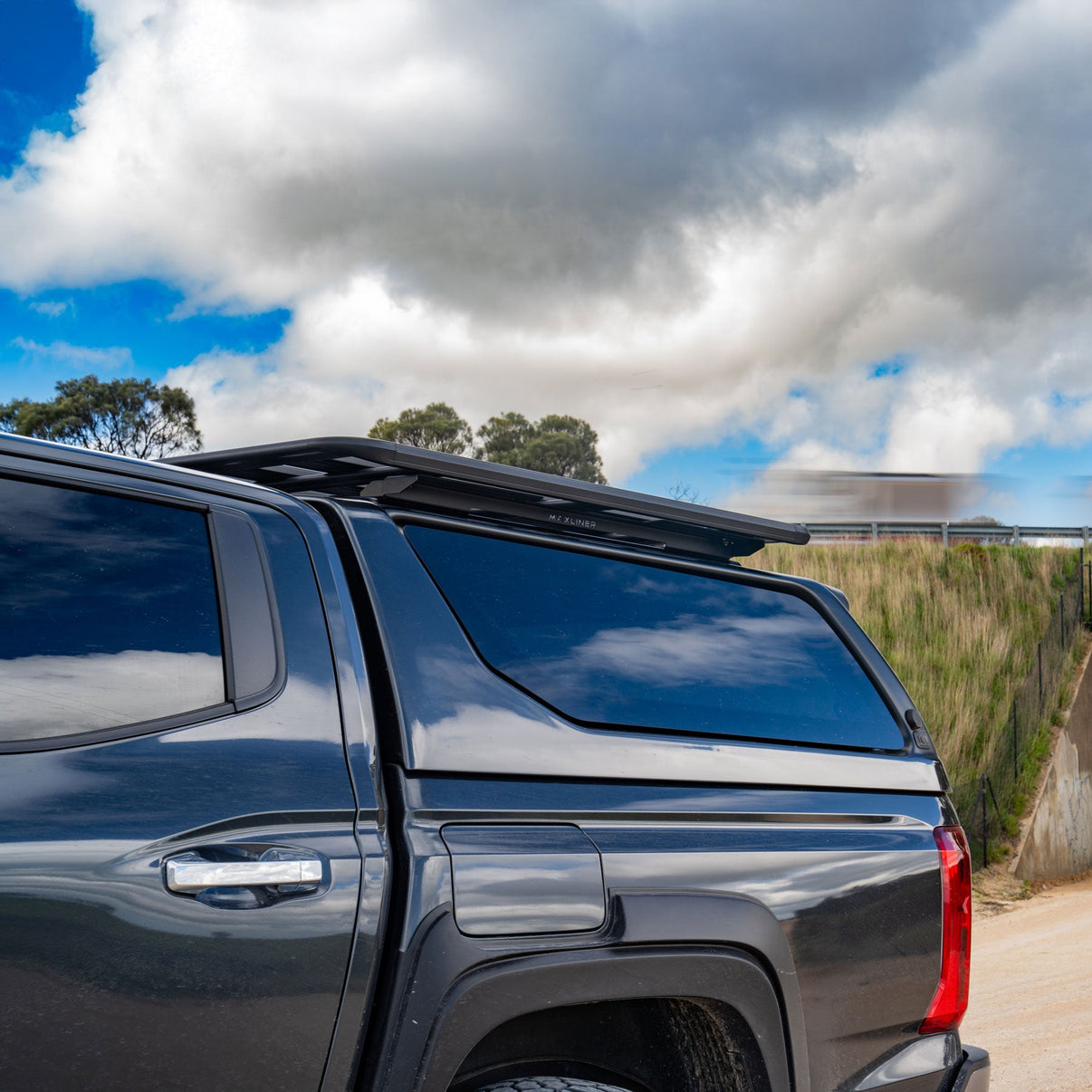 Side profile of the Maxliner Venture Canopy on a Mitsubishi Triton MV 2024 onwards