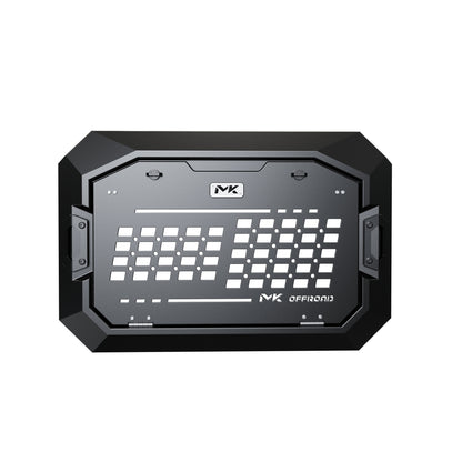 MK accessory panel with table closed, showing the black powder-coated mounting face