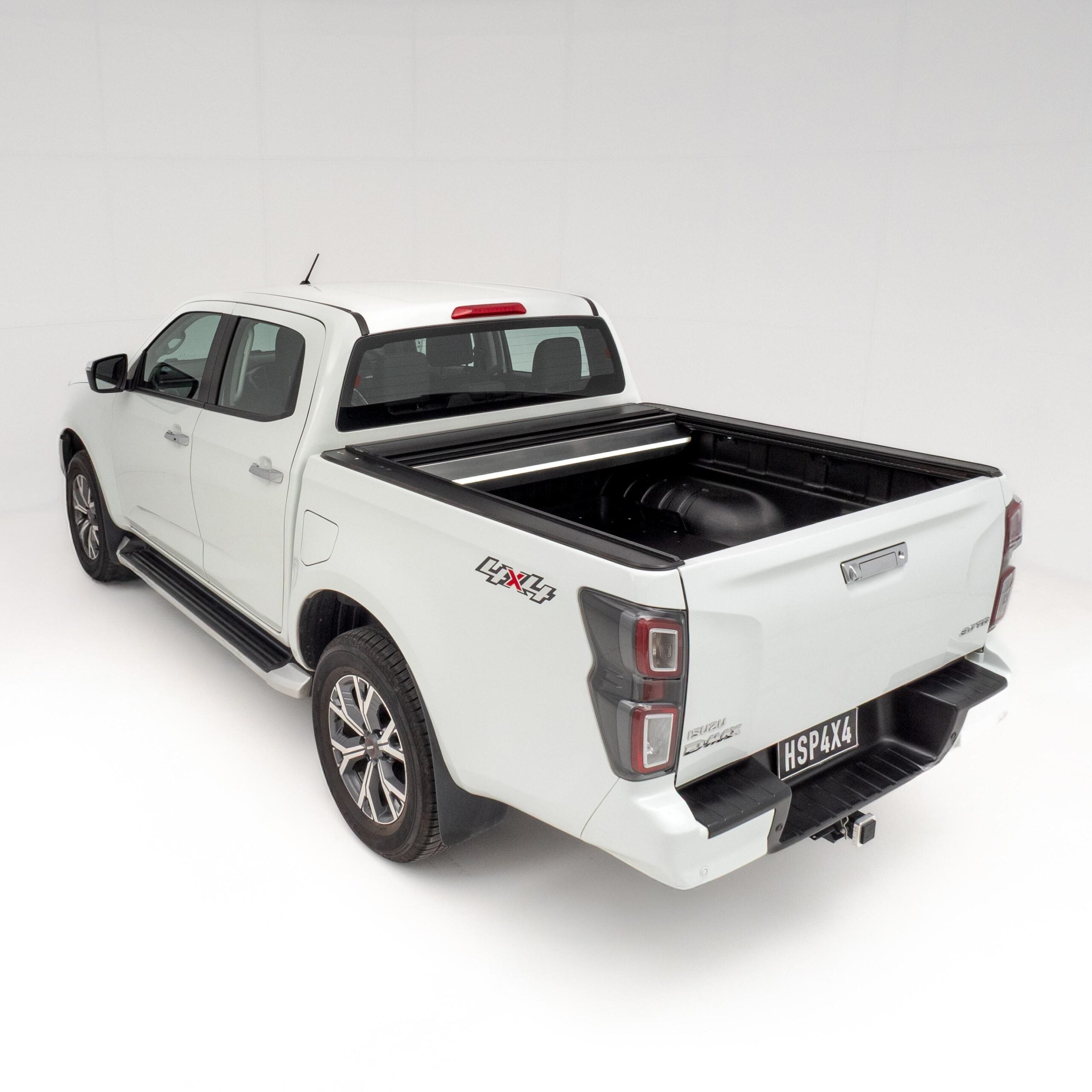 HSP Electric Roller Cover for Isuzu D-Max Dual Cab 2020-2026 — open, diagonal view