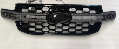 Front Bumper Grille with Flowing LED Light Strip — Ford Ranger Next Gen T9 2022-2025 XLT / Sport / Wildtrak / Platinum / Raptor